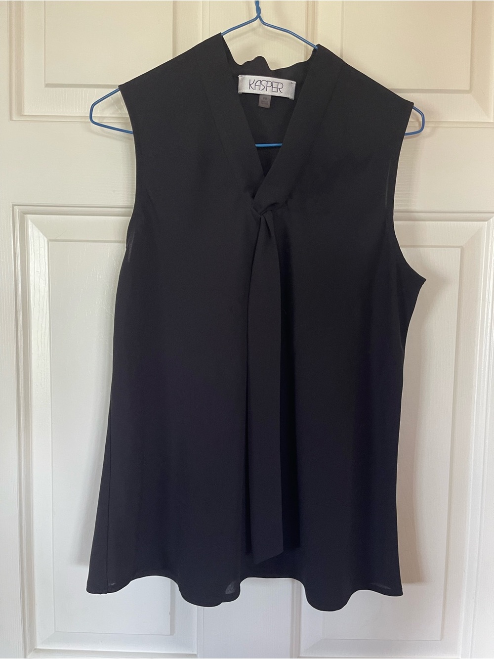 Kasper Black Sleeveless Tie-Neck Camisole